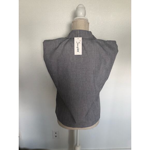 Simplee Two Piece Utility Style Gray Set - S - Picture 4 of 7